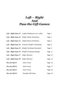 Left – Right And Pass the Gift Games Left – Right Game #1 (Ladies Meeting at Lucy Lefts)  Page 1