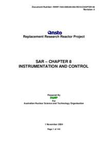 Document Number: RRRP-7225-EBEAN-002-REV0-CHAPTER-08 Revision: 0 Replacement Research Reactor Project  SAR – CHAPTER 8