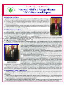 NAFA - Year in Review  National Alfalfa & Forage AllianceAnnual Report Moran Earns NAFA’s Top Honor