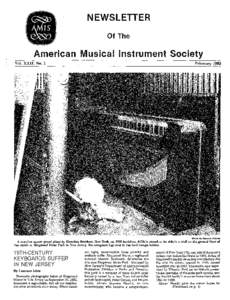 NEWSLETTER Of The American Musical Instrument Society Vol. XXII, No.1