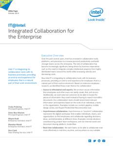 White Paper October 2014 IT@Intel  Integrated Collaboration for