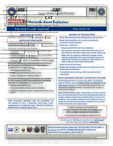 Bureau of Alcohol, Tobacco Firearms and Explosives Peroxide-Based Explosives What