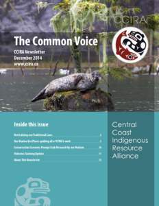 The Common Voice CCIRA Newsletter December 2014 www.ccira.ca  Inside this issue