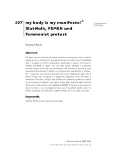my body is my manifesto&excl;1 SlutWalk, FEMEN and femmenist protest