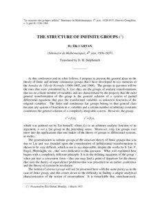 “La structure des groupes infinis,” Séminaire de Mathématiques, 4th year, [removed]; Oeuvres Complètes, v. 2, part II, [removed].