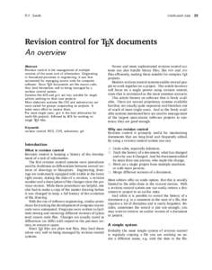R.F. Smith  VOORJAAR 2008 Revision control for TEX documents