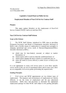 For discussion on 15 December 2014 LC Paper No. CB[removed])  Legislative Council Panel on Public Service