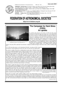Published by the Federation of Astronomical Societies  ISSNAutumn 2001