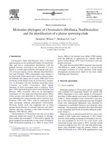 Molecular Phylogenetics and Evolution–727 www.elsevier.com/locate/ympev Short communication  Molecular phylogeny of Chromodoris (Mollusca, Nudibranchia)