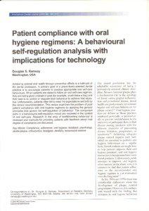 with oral Patientcompliance hygieneregimens:A behavioural