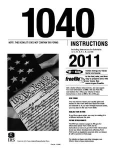 1040  NOTE: THIS BOOKLET DOES NOT CONTAIN TAX FORMS INSTRUCTIONS Including Instructions for Schedules