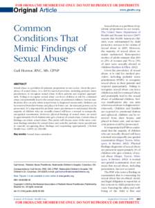 Common Conditions That Mimic Findings of Sexual Abuse