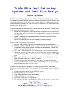 Microsoft Word - Trade SHow Lead Systems and Forms.doc