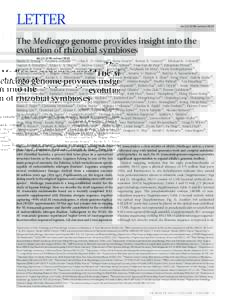LETTER  doi:nature10625 The Medicago genome provides insight into the evolution of rhizobial symbioses