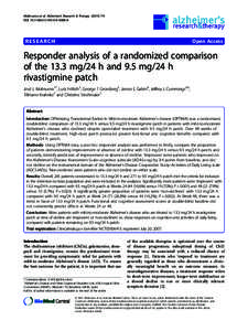 Responder analysis of a randomized comparison of the 13.3 mg/24 h and 9.5 mg/24 h rivastigmine patch