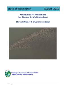 State of Washington  August 2015 Aerial Surveys for Pinnipeds and Sea Otters on the Washington Coast