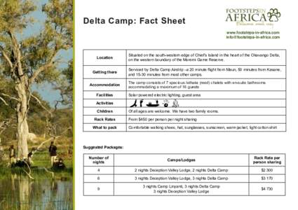 Delta Camp: Fact Sheet www.footsteps-in-africa.com  Location