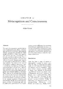 CHAPTER  11 Metacognition and Consciousness Asher Koriat