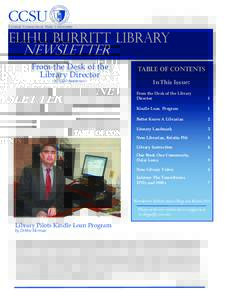 Fall 2012, Volume 17, Number 1  Elihu burritt library Newsletter From the Desk of the