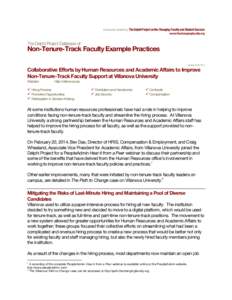 A resource created by The Delphi Project on the Changing Faculty and Student Success www.thechangingfaculty.org The Delphi Project Database of  Non-Tenure-Track Faculty Example Practices