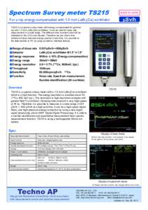 Spectrum Survey meter TS215  MADE IN JAPAN For γ-ray energy-compensated with 1.5 inch LaBr3(Ce) scintillator