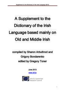 Supplement to the Dictionary of the Irish Language (2013)