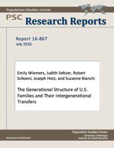 Generational Structure of US Families and Their Intergenerational Transfers
