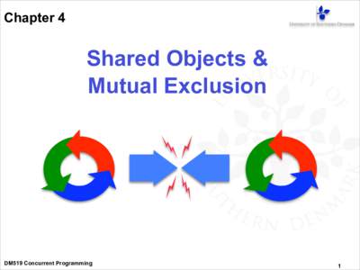 Chapter 4  Shared Objects & Mutual Exclusion  DM519 Concurrent Programming