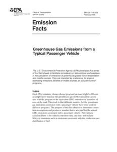 Emission Facts: Greenhouse Gas Emissions from a Typical Passenger Vehicle (EPA420-F)