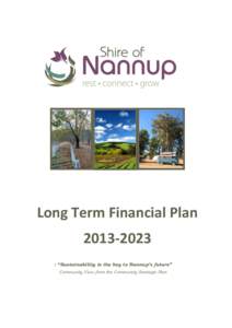 Long Term Financial Plan : “Sustainability is the key to Nannup’s future” Community View from the Community Strategic Plan  CONTENTS