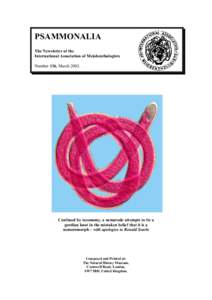 PSAMMONALIA The Newsletter of the International Association of Meiobenthologists Number 136, March[removed]Confused by taxonomy, a nematode attempts to tie a