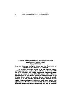 Physiographic History of the Arbuckle Mountains