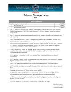 U.S. Marshals Service Fact Sheet - Prisoner Transportation