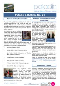 Paladin E-Bulletin No. 21 Stalking & Assessment Management National Stalking Awareness Day  Training Event