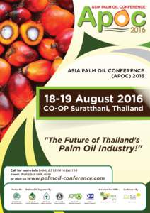 Brochure Asia Palm Oil Conference 2016