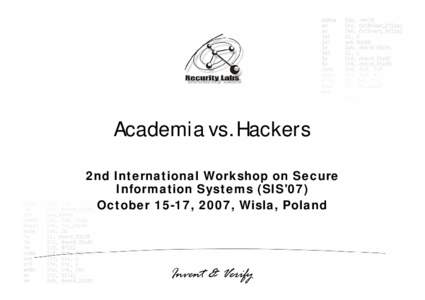 Microsoft PowerPoint - RecurityLabs_Academia_vs_Hackers_5.ppt