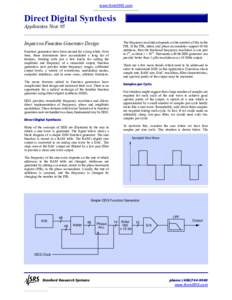 www.thinkSRS.com  Direct Digital Synthesis Application Note #5 Impact on Function Generator Design