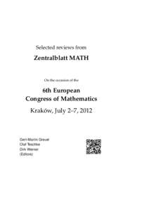 Selected reviews from  Zentralblatt MATH On the occasion of the