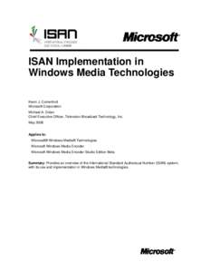 Microsoft Word - ISAN_WindowsMedia