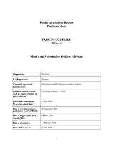 Public Assessment Report Paediatric data EXOCIN (OCUFLOX) Ofloxacin