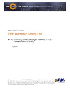 PMP Center of Excellence  PMP Information Sharing Tool MT 2.2 Connecting to PMIX: Utilizing the PMIX Hub to enable interstate PMP data sharing April 2011