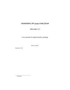 MONFISPOL FP7 project SSHDeliverableUser manual for optimal policy package