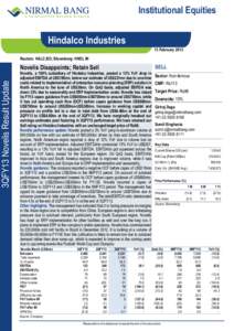 3QFY13 Novelis Result Update  Institutional Equities Hindalco Industries 13 February 2013