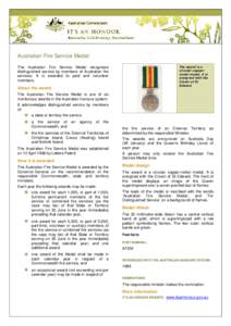 Australian Fire Service Medal - Factsheet