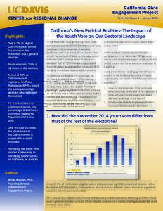 Policy Brief Issue 9 • January 2015 • Page 1  California Civic Engagement Project Policy Brief Issue 9 • January 2015