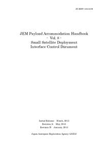 JX-ESPCB  JEM Payload Accommodation Handbook - Vol. 8 Small Satellite Deployment Interface Control Document