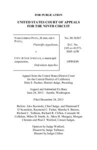 FOR PUBLICATION  UNITED STATES COURT OF APPEALS FOR THE NINTH CIRCUIT  NARANJIBHAI PATEL; RAMILABEN