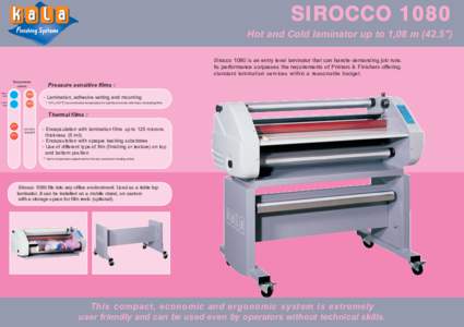 SIROCCO 1080 Hot and Cold laminator up to 1,08 m (42.5