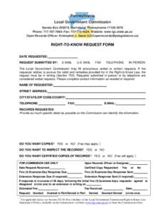 RIGHT TO KNOW REQUEST FORM