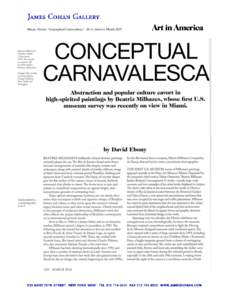 Ebony, David, “Conceptual Carnavalesca,” Art in America, March 2015   